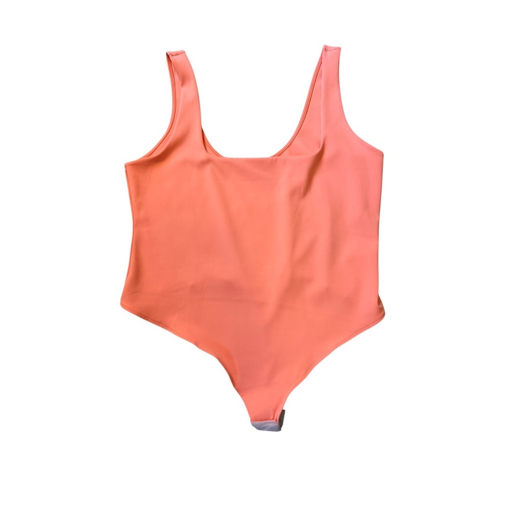 Good American Coral Square Neck Thong Bodysuit GB0375 Womens 5XL NWT